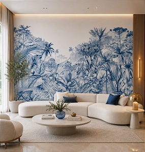 Papel de Parede Personalizado Art Mata Azul