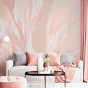 Papel de Parede Personalizado Abstrato Folhagem Nuance Rose