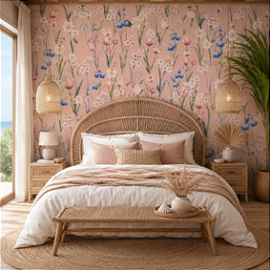 Papel de Parede Personalizado Primavera Garden Mocha