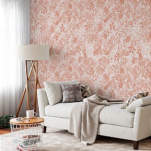 Papel de Parede Personalizado Mix Folhagem Grayscale Mocha