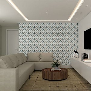 Papel de Parede Personalizado Abstrato Cinza e Azul