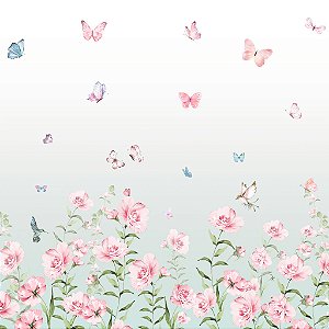 Papel de Parede Infantil Personalizado Jardim Degradê