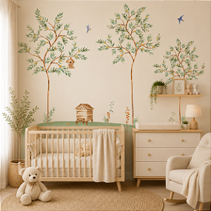 Papel de Parede Personalizado Quarto Infantil Árvore de Laranjeiras