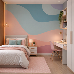 Papel de Parede Personalizado Ondas Abstratas