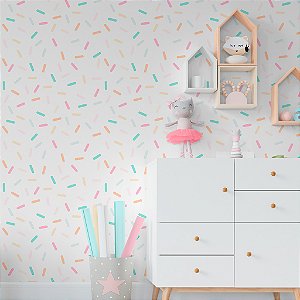 Papel de Parede Infantil Personalizado Confetes Coloridos