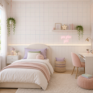 Papel de Parede Personalizado Infantil Quadriculado Linhas Coloridas Sob Medida