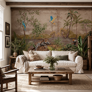 Papel de Parede Personalizado Fauna Tropical Sob Medida