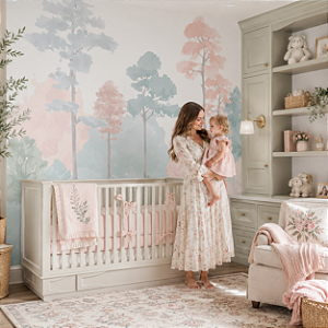 Papel de Parede Infantil Personalizado Quarto Floresta Candy Aquarela Sob Medida