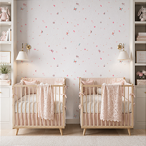 Papel de Parede Personalizado Infantil Borboletas Aquarela Sob Medida