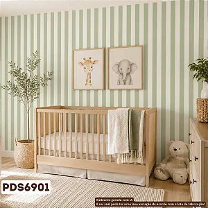 Papel De Parede Importado Infantil Vinílico Lavável Verde Erva Doce Fundo Off PDS6901 Rolo 9,5 MT