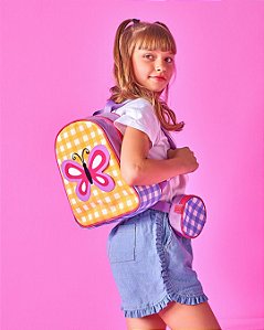 Bolsa com Pochete Xadrez Borboleta