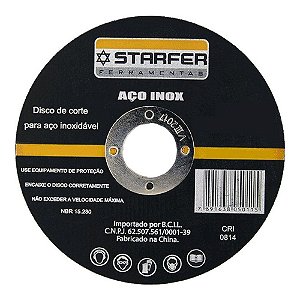 Disco De Corte Para Inox 4.1/2" X 7/8" Starfer