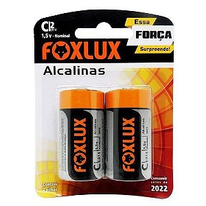 Pilha Alcalina Blister Com 2 Pilhas C Foxlux