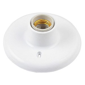 Plafon De Plastico Com Soquete Branco Kin