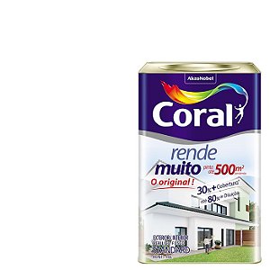 Tinta Latex Rende Muito Branco Neve 18 Litros - Acrílico Fosco Standard - Coral