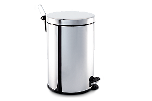 Lixeira Inox Com Pedal Brilhante 20L