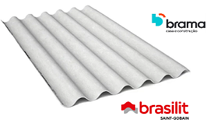 Telha BRASILIT 2,44x1,10m 5mm Chapa Ondulada em Fibrocimento Cinza