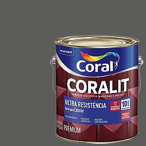 Tinta Esmalte Sintético Cinza Escuro Brilhante 3,6 Litros Coralit - Coral