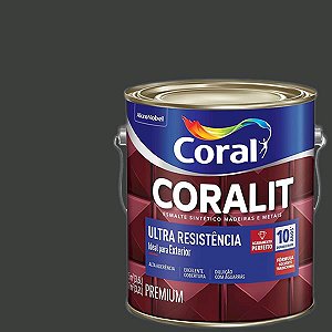 Tinta Esmalte Sintético Preto Brilhante 3,6 Litros Coralit - Coral