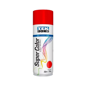 Tinta spray brilho natural Super Color vermelho 350ml Tekbond