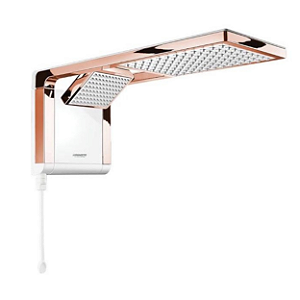 Ducha Lorenzetti 220v Acqua Duo 7800W Branco e Rose Gold