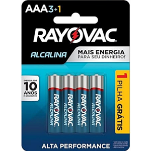 Pilha Rayovac Palito Com 4 Pecas AAA 1+3