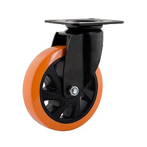 Rodizio Giratorio Glpb 614 6" Pu.e Preto Laranja 4795 Colson