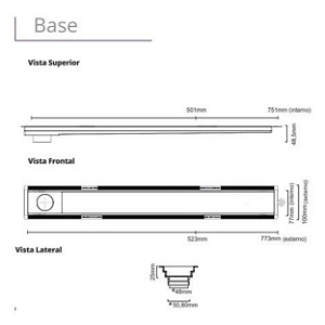 RALO LINEAR ELLEVE VERSATILE TAMPA OCULTA 75CM