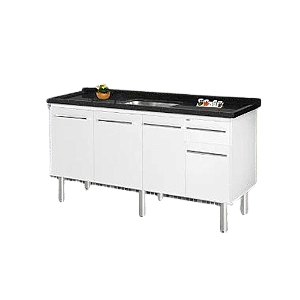 Gabinete MM Cozinha Parise 1,44 Metros Branco