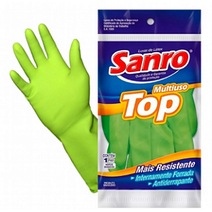 Luva Top Multiuso Para Limpeza Verde M Sanro
