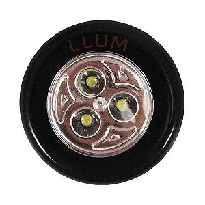 Luminária Led Button Llum 0,3W 3 Leds Preto LDBT3PT Bronzearte