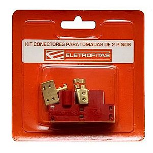 Kit Conector para Eletrofita Tomada 2 Pinos 4un com 3 Saidas 20A Laranja Eletrofitas