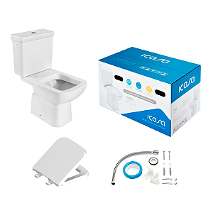 Conjunto Icasa (Vaso Sanitário com Caixa Acoplada e Assento IC48 +IP41) Misti Branco