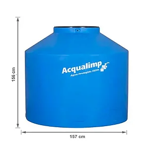 CAIXA D'AGUA TANQUE ACQUALIMP AZUL 2.500L C/T ROSC AGUA PROTEGIDA