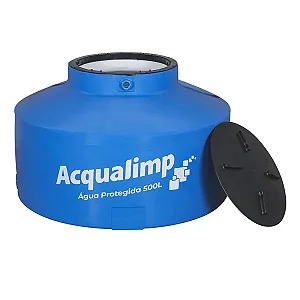 CAIXA D'AGUA TANQUE ACQUALIMP AZUL 500L C/T ROSC AGUA PROTEGIDA