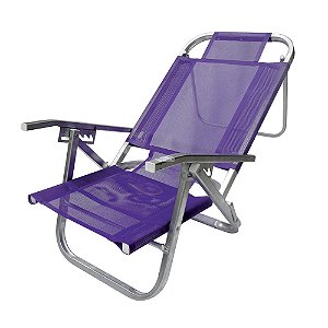 Cadeira de Praia BTF Reclinável Copacabana Roxa em Alumínio