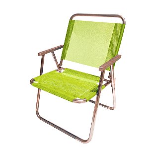 Cadeira de Praia BTF Varanda Extra Larga 130 Kg. Verde Primavera em Alumínio
