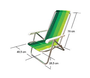 Cadeira de Praia 4 posições em Alumínio BTF