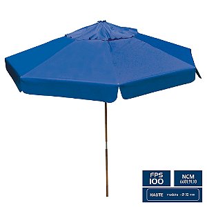 Ombrelone Redondo Ø 3,00m com abas - Azul Royal - BTF