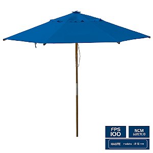 Ombrelone Redondo Ø 3,00m sem abas – Azul royal – BTF