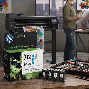 Cartucho De Tinta Hp 712 Ciano 29Ml Pct Com 3 3Ed77A