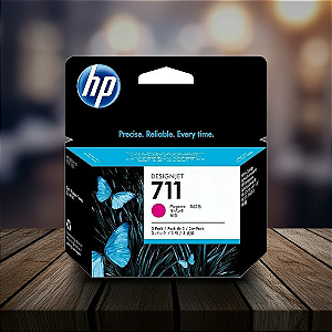 Cartucho de tinta HP 711 Magenta PLUK 29ml com 3 unidades - CZ135AB