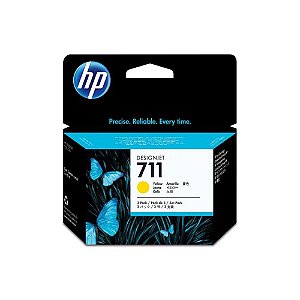 Pacote De Cartuchos Hp 711 Amarelo Pluk 29Ml Com 3 Unidades - Cz136Ab