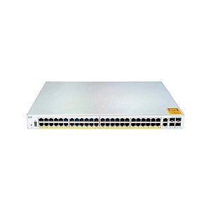 Switch Cisco Catalyst 48 Portas GbE PoE+ 370W 4 Portas 1G SFP C1000-48P-4G-L