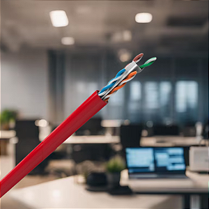 Cabo Lan U/utp 24awg X 4 Pares Cat.6 Cmx 305m Vermelho 100% Cobre 23400207