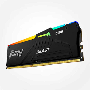 Memória Ram 8Gb Ddr5 5200Mhz Kingston Fury Beast Rgb Black PC Kf552C40Bba-8