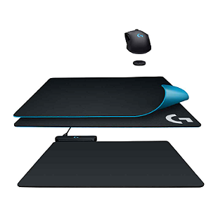 Mousepad Gamer Logitech C/ Base Carregamento G Powerplay Preto - 943-000208