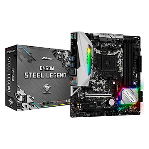 Placa Mae Asrock B450M Steel Legend, Ddr4, Am4, Micro Atx