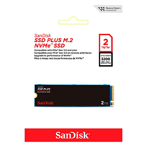 Ssd Sandisk Plus, 2Tb, M.2 2280, Pcie Gen3, Nvme - Sdssda3N-2T00-G26