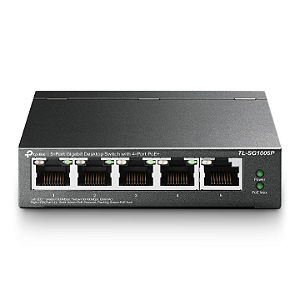 Switch 5P Tp-Link Gigabit 4 Portas Poe+ Tl-Sg1005P